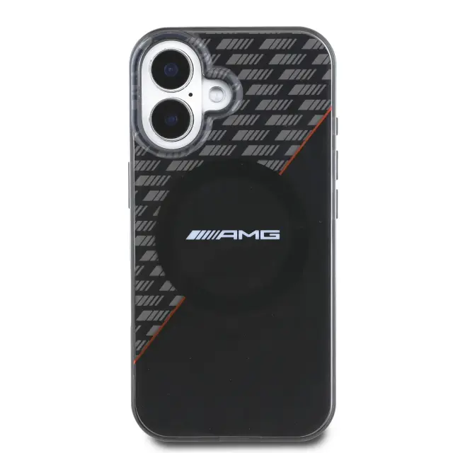 AMG Rhombs MagSafe Case for iPhone 16 Plus Black/Red 2