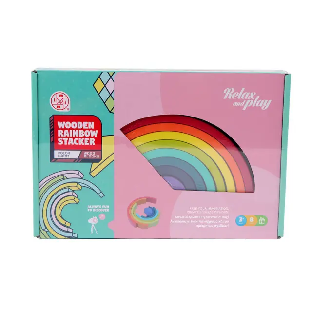Ξύλινο παζλ ουράνιο τόξο Color Burst Mi Toys # MT7639