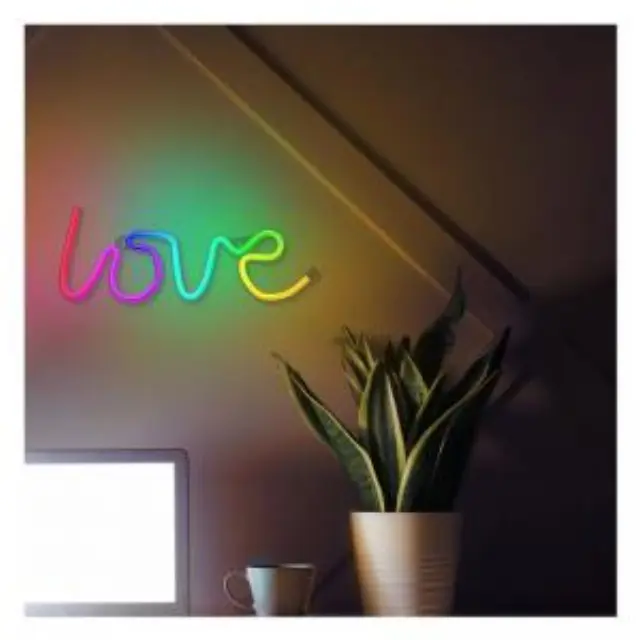 Neon RGB Forever Light FLRN01 LOVE (USB & On/Off) με Τηλεχειριστήριο Πολύχρωμο N64434 3