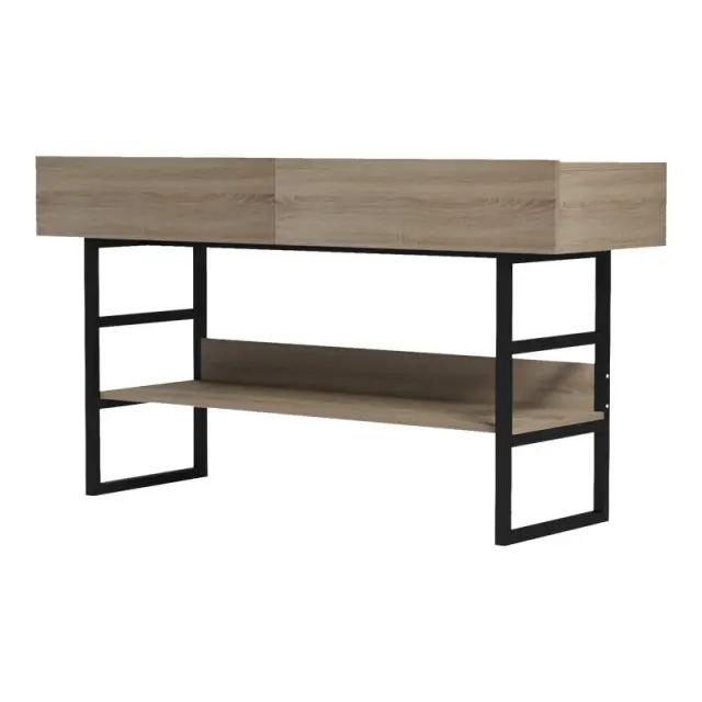 Κονσόλα Vien pakoworld σε sonoma-μαύρη απόχρωση 139x43x75.5εκ 3