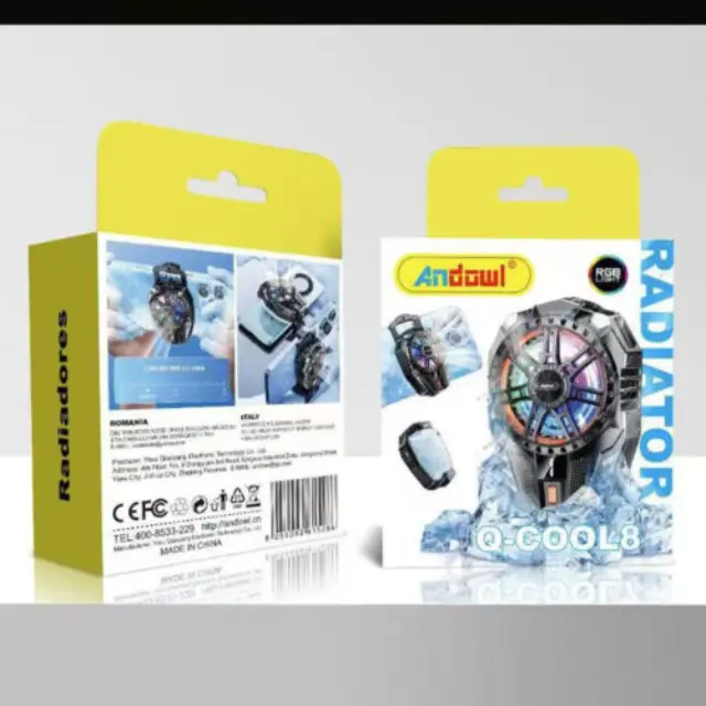 Andowl Ανεμιστηράκι Κινητού με RGB Φωτισμό Q-COOL8 2