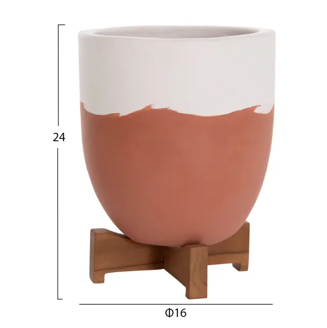 ΓΛΑΣΤΡΕΣ ΣΕΤ 2ΤΜX FB94686.08 TERRACOTTA ΣΕ ΛΕΥΚΟ & ΤΕΡΑΚΟΤΑ--TEAK ΒΑΣΗ 3