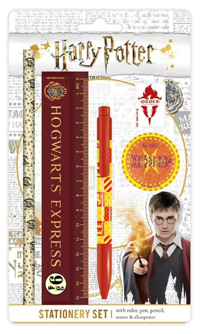 Harry Potter Παιδικό Σετ Γραφικής Ύλης με Μολύβι, Στυλό και Χάρακα