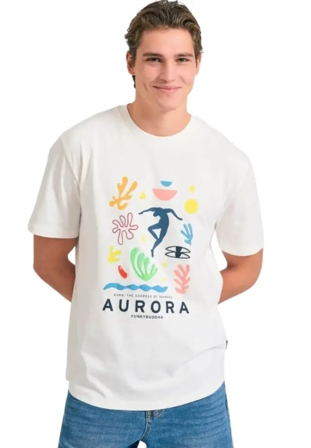 Funky Buddha ανδρικό t-shirt με graphic τύπωμα FBM011-049-04-2 - 3XL