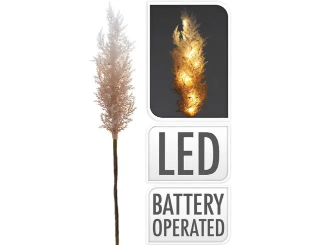 Διακοσμητικό κλαδί Pampas, με φωτισμό LED - 70cm YZA001800