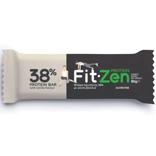 Fit-Zen Μπάρα Πρωτεΐνης 38% με γεύση Βανίλια 80gr