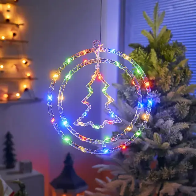 Χριστουγεννιάτικο φωτεινό διακοσμητικό 3D LED κρεμαστό - Έλατο - 2pcs - 272306 - RGB 2
