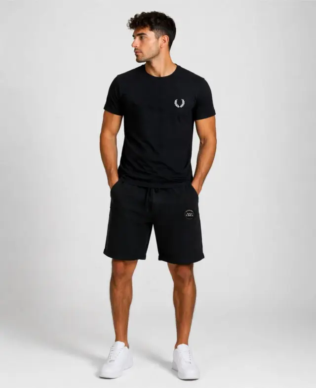 Noshame® Σετ T-shirt & Βερμούδα Μαύρο με τύπωμα - 752611 - XXL