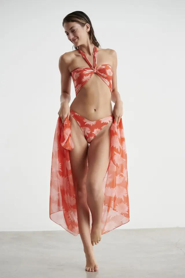 Παρεό Παραλίας Blu4u 23383043 ΠΟΡΤΟΚΑΛΙ - One Size 3