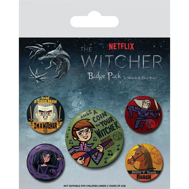 Σετ κονκάρδες 5 τεμ The Witcher (Slayer) Badge Pack BP80727