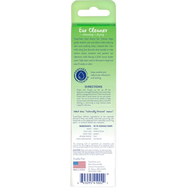 Tropiclean Dual Action Ear Cleaner Για Σκύλους & Γάτες 118ml Μονόχρωμο 2
