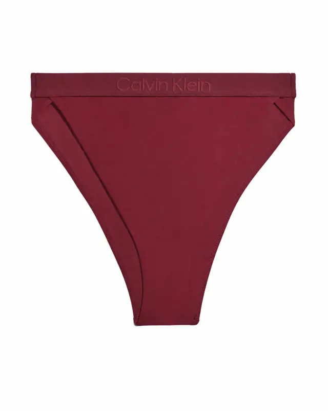 Calvin Klein Γυναικείο Bikini Bottom Μπορντό Ψηλόμεσο