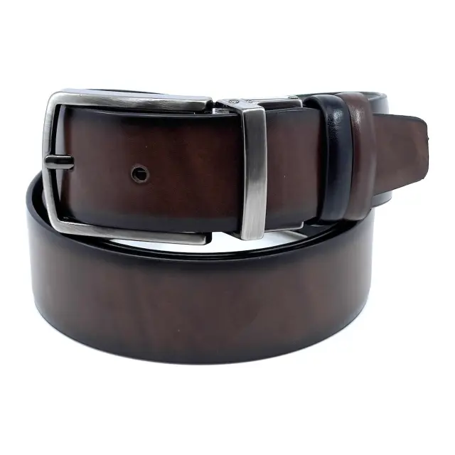 Μαύρη Καφέ Ζώνη Διπλής Όψης P.U. Leather 3,5 cm