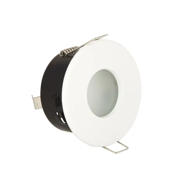 Primo 03034/W Σποτ στρογγυλό σταθερό με γυαλί ματ IP65 ø8.4cm λευκό Άσπρο