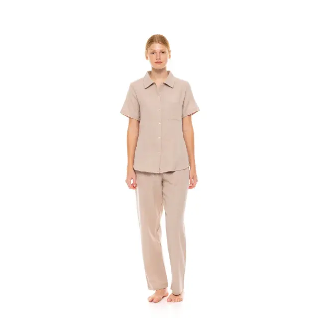 Πυτζάμα Κουμπωτή Με Μακρύ Παντελόνι S1530 Summer Nights Skin Pink Label 2
