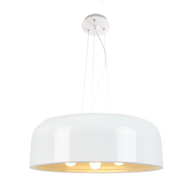 ΚΡΕΜΑΣΤΟ Φ/Σ 3XE27 ΜΕΤΑΛΛΙΚΟ ΛΕΥΚΟ Φ48cm SALON / OD5390MW
