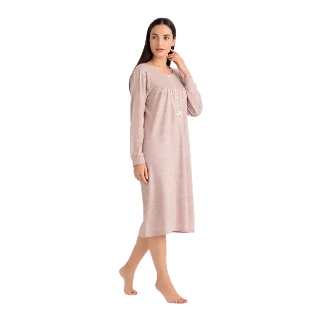 Rachel Γυναικείο Νυχτικό Κλασσικό Cashmere, Χρώμα Ροζ 2