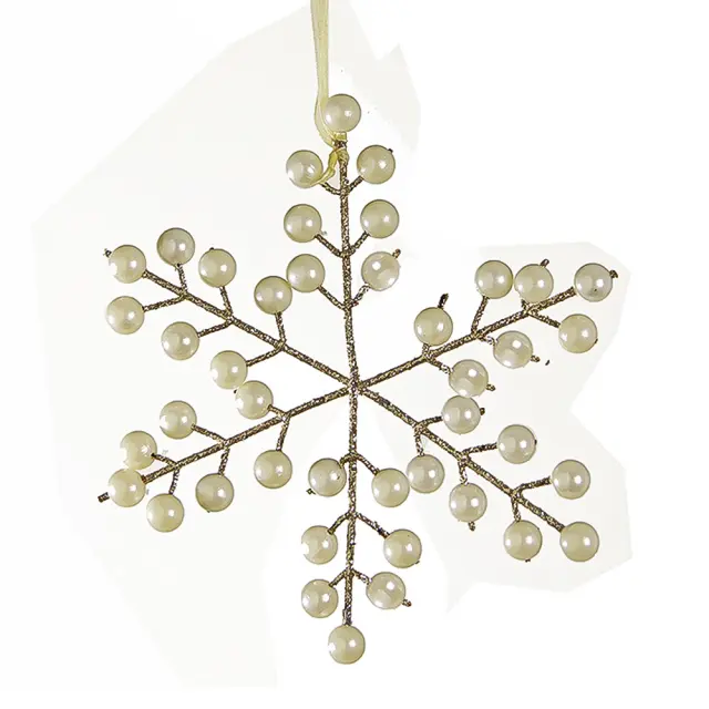 Στολίδι εντελβάις με πέρλες 15x15cm HomeGuru 24230 MS629