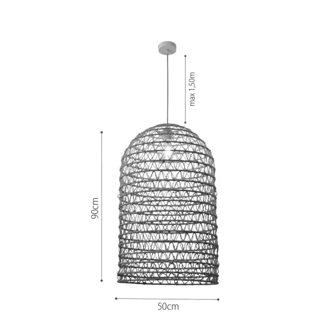 InLight Κρεμαστό Φωτιστικό από σχοινί 1xE27 D:50cm (4048-A) 3