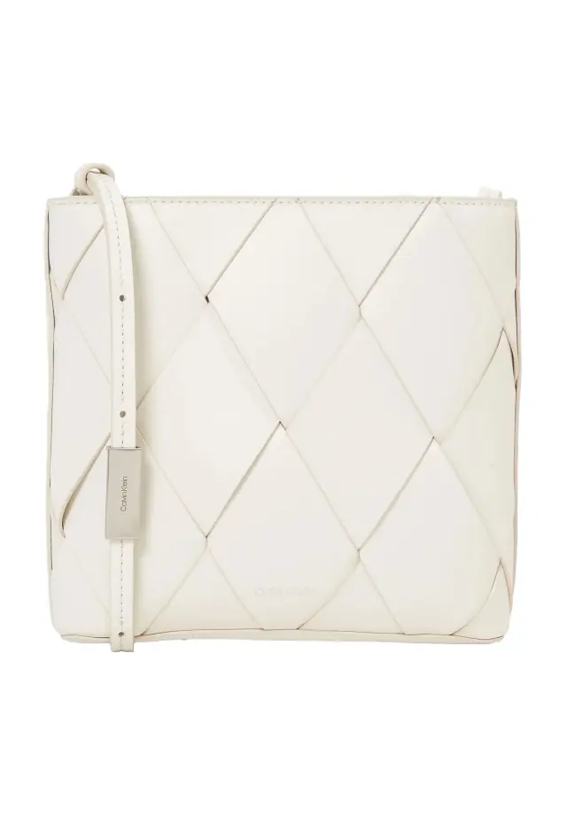 Calvin Klein Γυναικεία Τσάντα Woven Square Crossbody Λευκή