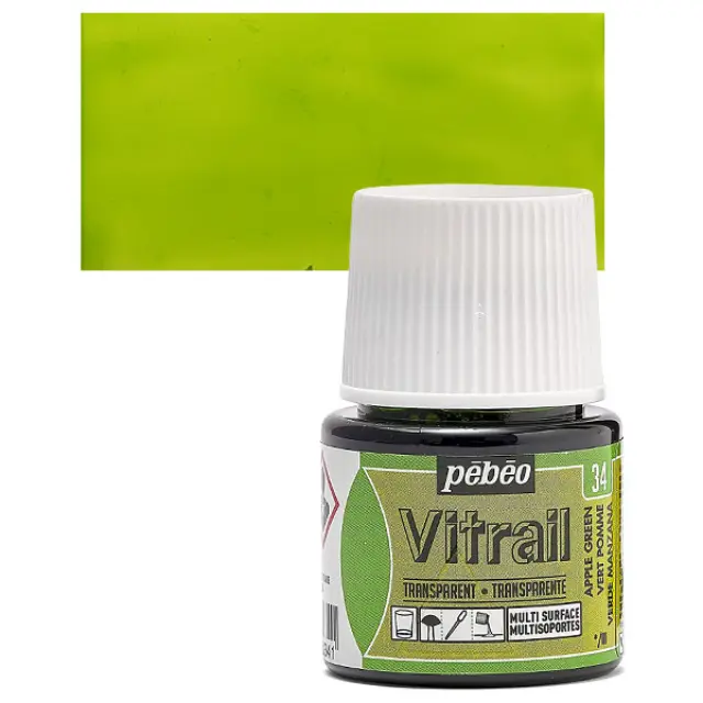 Pebeo Vitrail Διάφανο Σμάλτο - 34 Apple Green - 45ml