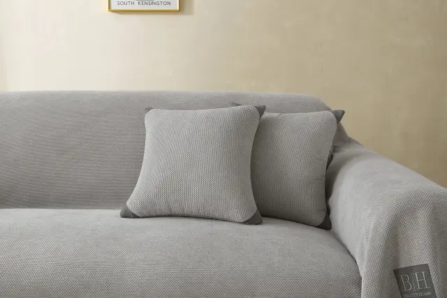 Διακοσμητική Μαξιλαροθήκη 42x42 Beauty Home Artistic Art 8115 Γκρι Microvelour 2