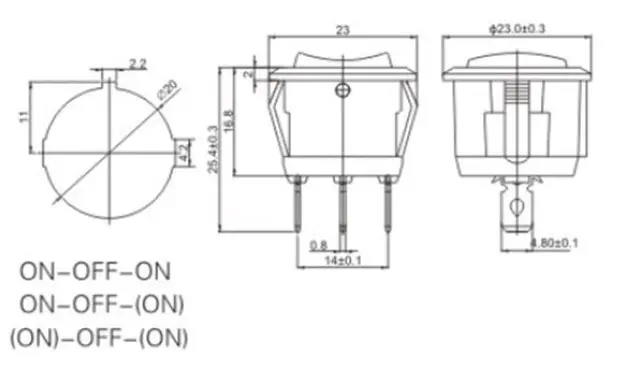 Διακόπτης οχημάτων On/Off - R-F13203A-33-4U - 180932 2