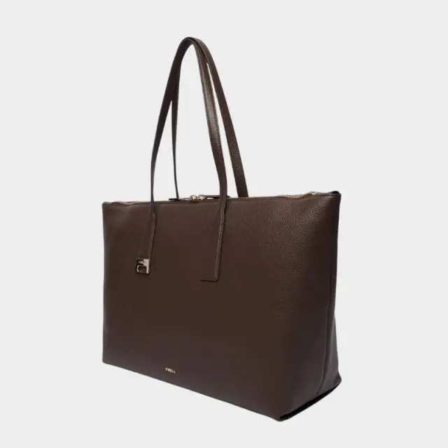 Furla - Γυναικεία Δερμάτινη Τσάντα Ώμου/Χειρός Olivia L Tote WB01940-HSF000-4284S Καφέ 2