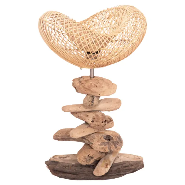 Επιτραπέζιο διακοσμητικό φωτιστικό Ivar Driftwood & Rattan 32x30x53 εκ. 3