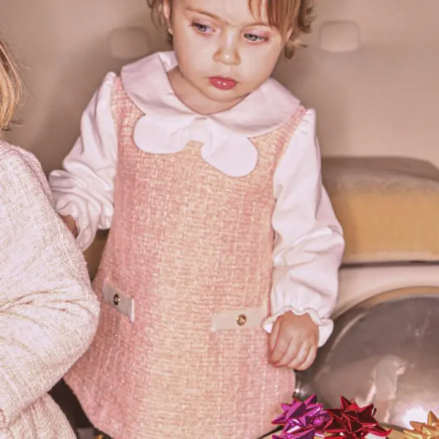 Baby 6 μηνών έως 4 ετών Φόρεμα συνδιασμένο απαλό ροζ