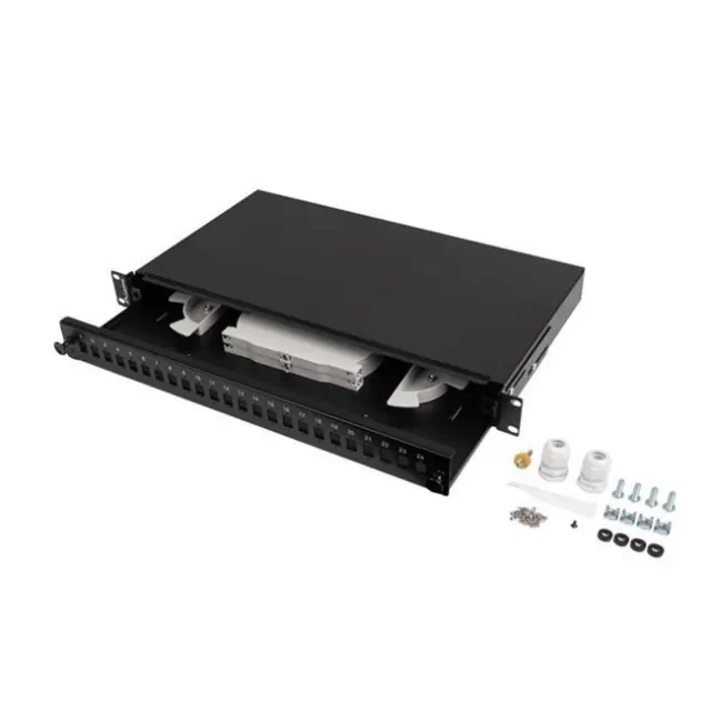 Lanberg Patch Panel 24XSC SIMPLEX / 24XLC DUPLEX RACK 19" 1U Black (FOP1-24SS-LDB)