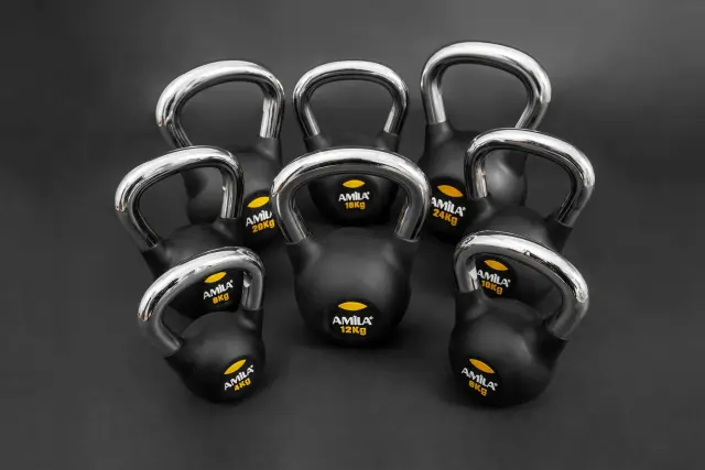 AMILA Kettlebell Rubber Cover Cr Handle 12Kg (44497) 2