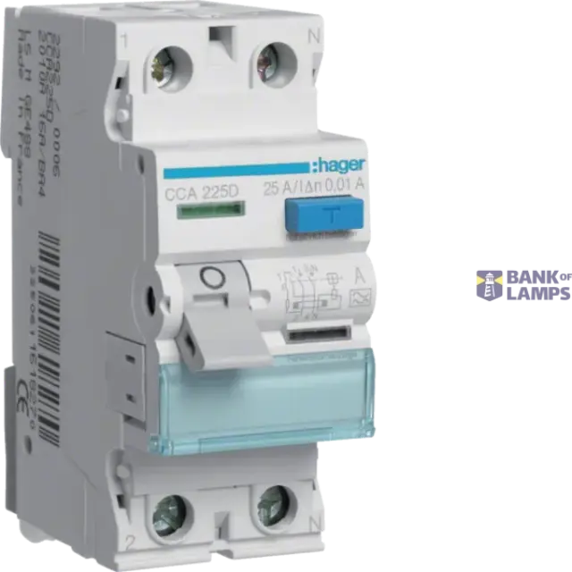 Current protector 2 pole. 25A / 0.01 A, type A, 6 kA
