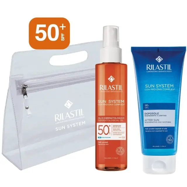 Rilastil Sun System Σετ με After Sun, Λάδι Μαυρίσματος & Νεσεσέρ