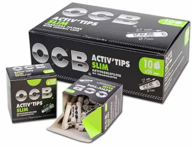 10x Φίλτρο OCB Slim 50 Ενεργού Ανθρακα 7mm