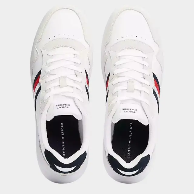 Tommy Hilfiger - Ανδρικά Sneakers Light Cupsole Lth Mix Stripes FM0FM04889-0K6 Λευκό - 46 3