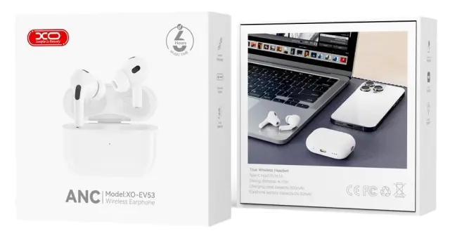 Ασύρματα Ακουστικά Bluetooth XO EV53 ANC Wireless Earphones Λευκά 3