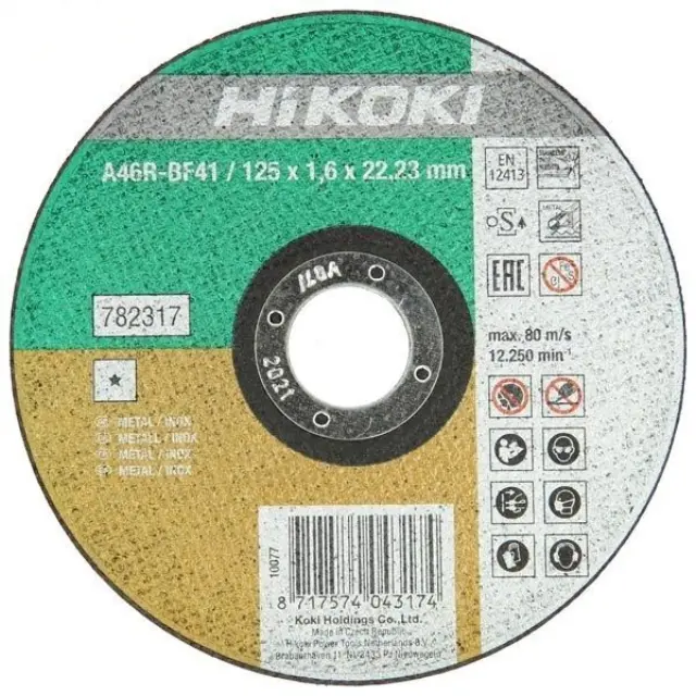 Cutting wheel 125*1.6 HITACHI INOX 782317