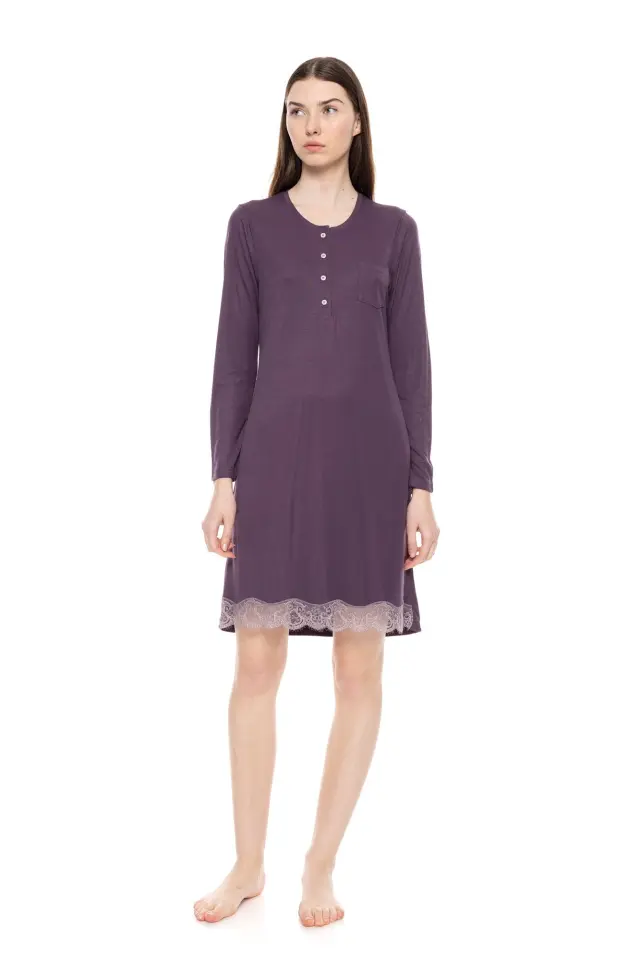 WN-1505 - Raspberry - NIGHTGOWN BAMBOO SOLID