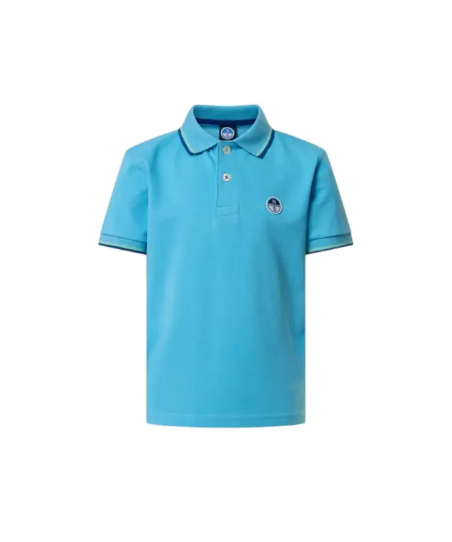 North Sails - Παιδικό Κοντομάνικο Μπλουζάκι Polo Logo Patch 794490-000-0774 Γαλάζιο