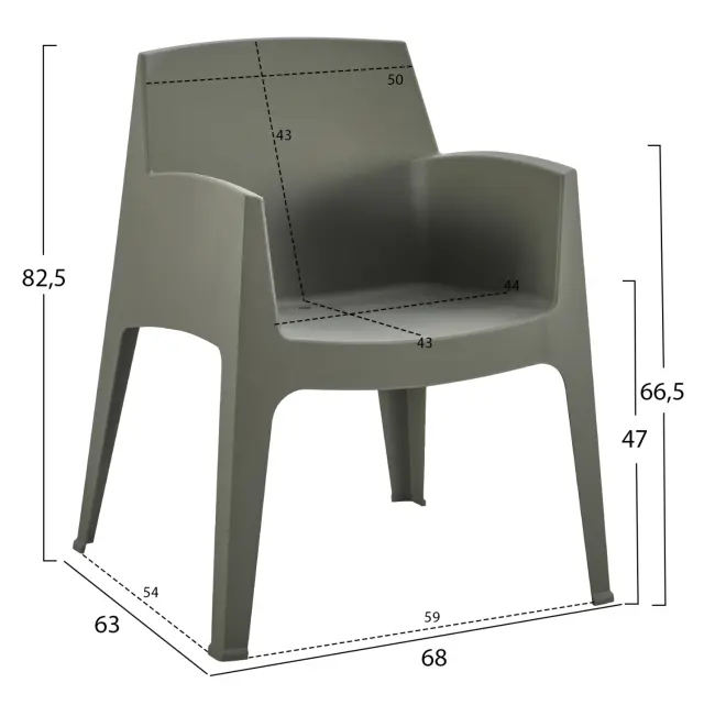 ΠΟΛΥΘΡΟΝΑ ΠΟΛΥΠΡΟΠΥΛΕΝΙΟΥ FB96370.05 DARK OLIVE GREEN 68x63x82,5Υεκ. 2