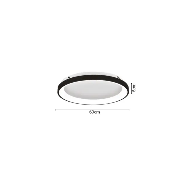 Inlight Πλαφονιέρα οροφής LED 28W 3CCT από λευκό μέταλλο και ακρυλικό D:60x5cm (42044-B-White) 2