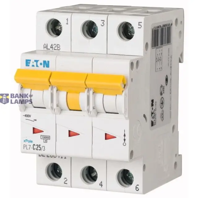 PL7-B25/3 Miniature circuit breaker (MCB), 25 A, 3p, characteristic: B