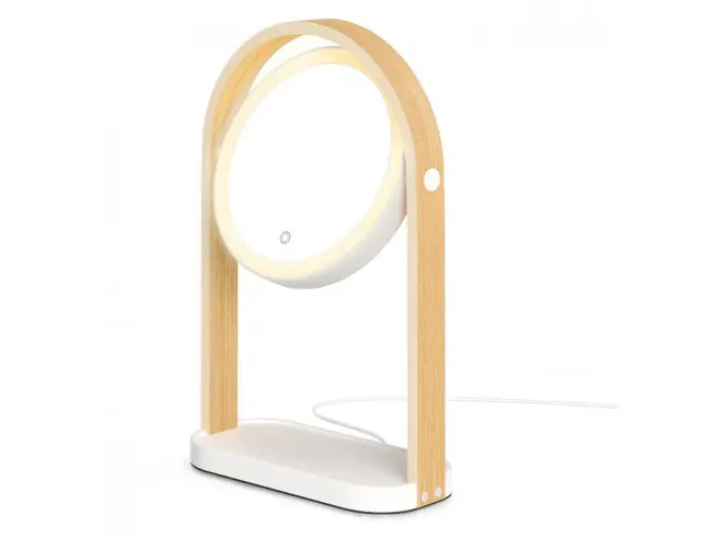 Διακοσμητικός επιτραπέζιος καθρέπτης Bellwood Vanity Umbra στρογγυλός, με φωτισμό LED, διαστάσεις 25x12x38cm - White1022918-668