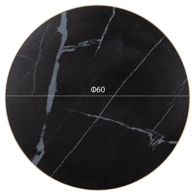 ΕΠΙΦΑΝΕΙΑ ΤΡΑΠΕΖΙΟΥ SINTERED STONE FB96652.13 BLACK MARBLE--ΠΛΑΙΣΙΟ ALU ΧΡΥΣΟ Φ60εκ. 2