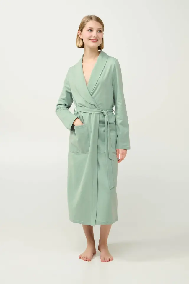 Γυναικεία Χειμερινή Ρόμπα Φούτερ Vamp 23265 GREEN FROSTY