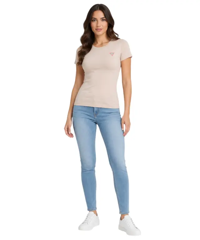 Guess - Γυναικείο T-Shirt Triangle Logo Tee W2YI44J1314-G493 Ροζ 2