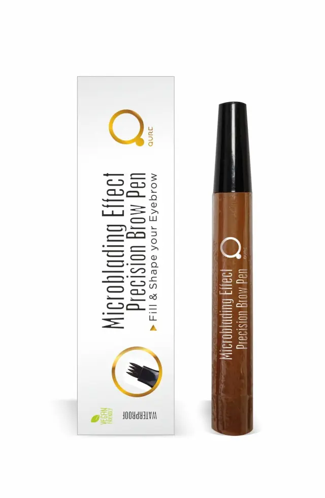 Microblading Effect Precision Brow Pen Light Brown 5g by Qure - Ανοιχτό Καστανό Πενάκι σχηματισμού - γεμίσματος φρυδιών