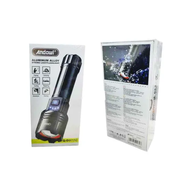 Andowl Φακός Led 2000mAh IP45 Q-D977C - Aluminum Alloy Strong Light Flashlight 075921