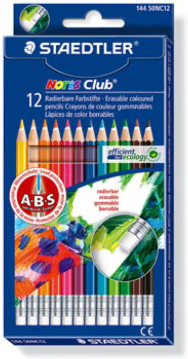 Staedtler Ξυλομπογιές Χρωματιστές Erasable, 12 Χρώματα